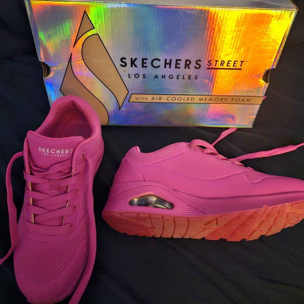 Skechers Street Women's Hot Pink Memory Foam Sneakers